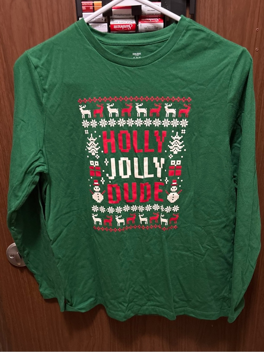 Walmart Holiday Time Holly Jolly Dude Christmas Shirt – XL